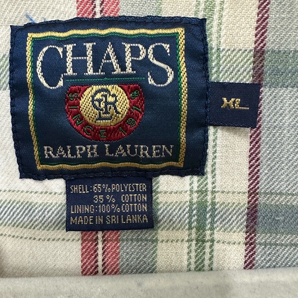 Ralph Lauren Men’s Chaps Jacket Size XL Olive green multicolor plaid lining - Picture 3 of 12